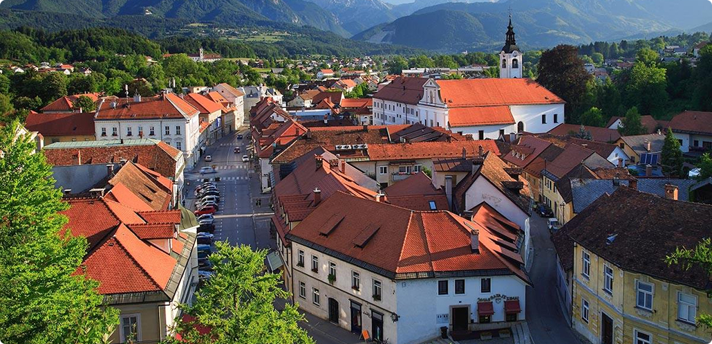 Aerial view of Kamnik town